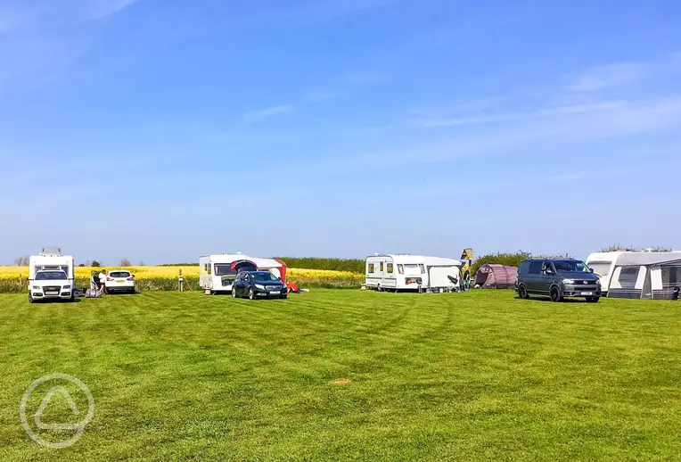 Grass pitches at Hollym Holiday Park
