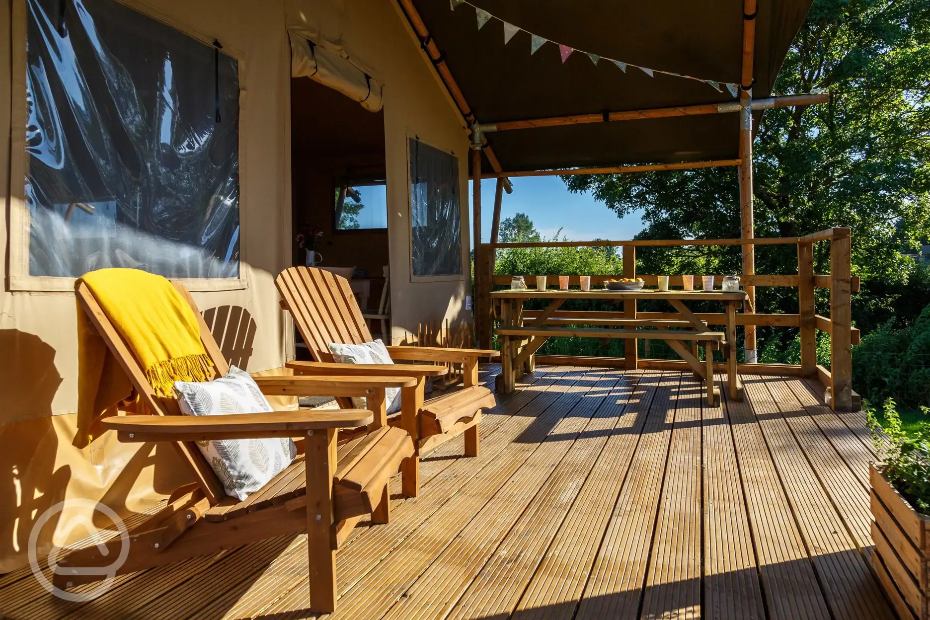 Safari lodge tent decking area 