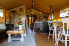 Safari lodge tent interior Safari lodge tent interior