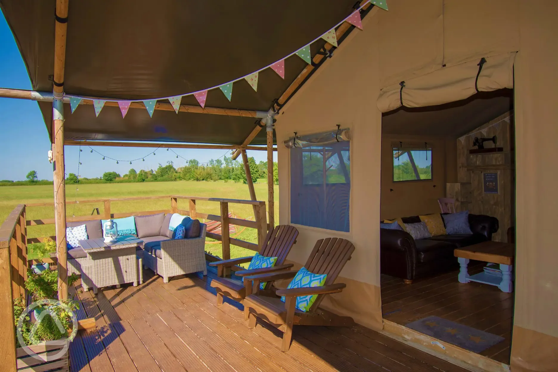 Safari lodge tent decking area 