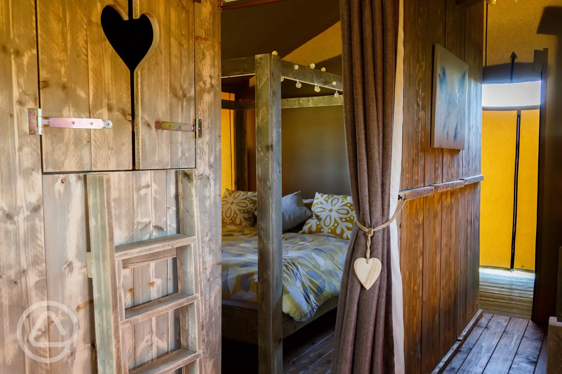 Bedroom and doors to King sized den bed