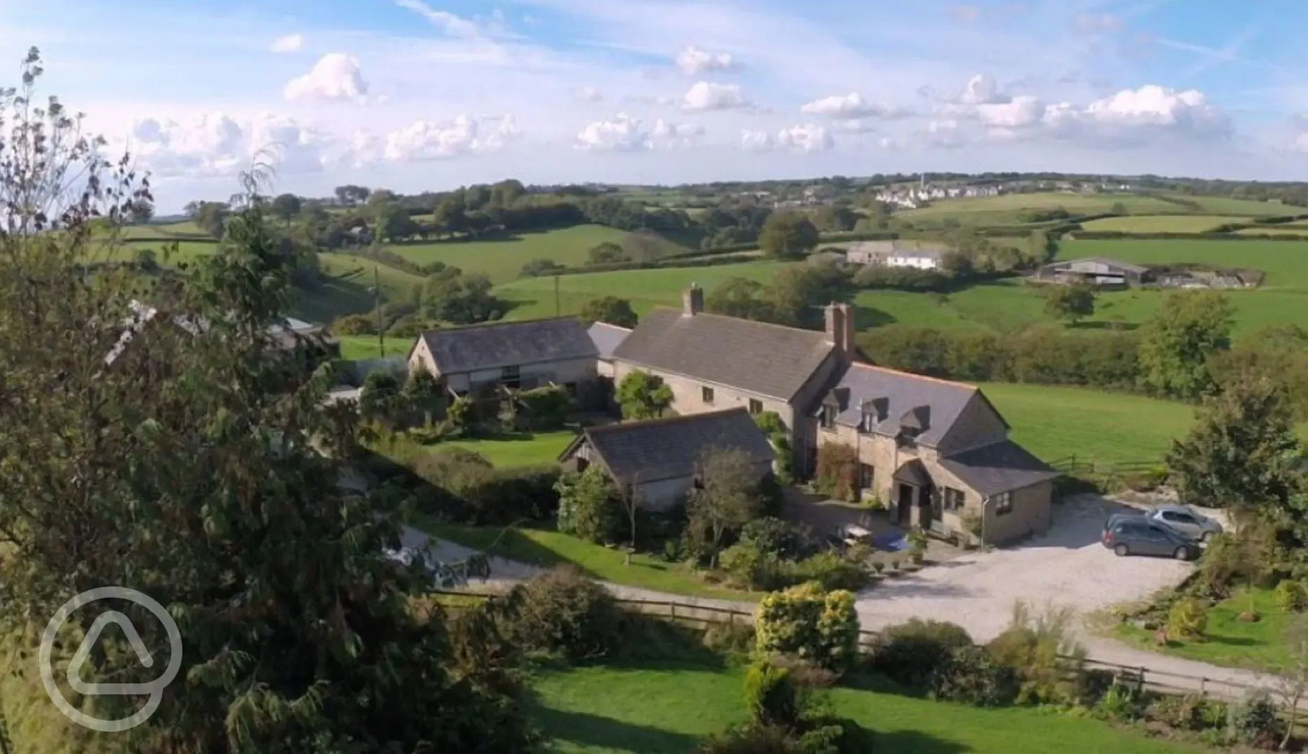 Farm buildings where bathrooms are situated