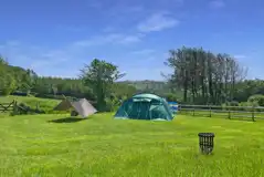 Non electric grass tent pitch