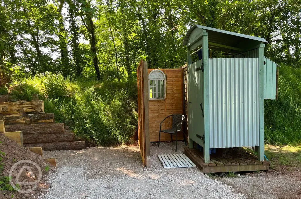 Hot outdoor shower