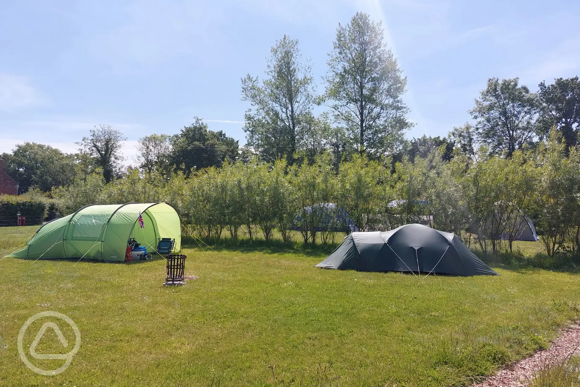 Grass tent pitches 