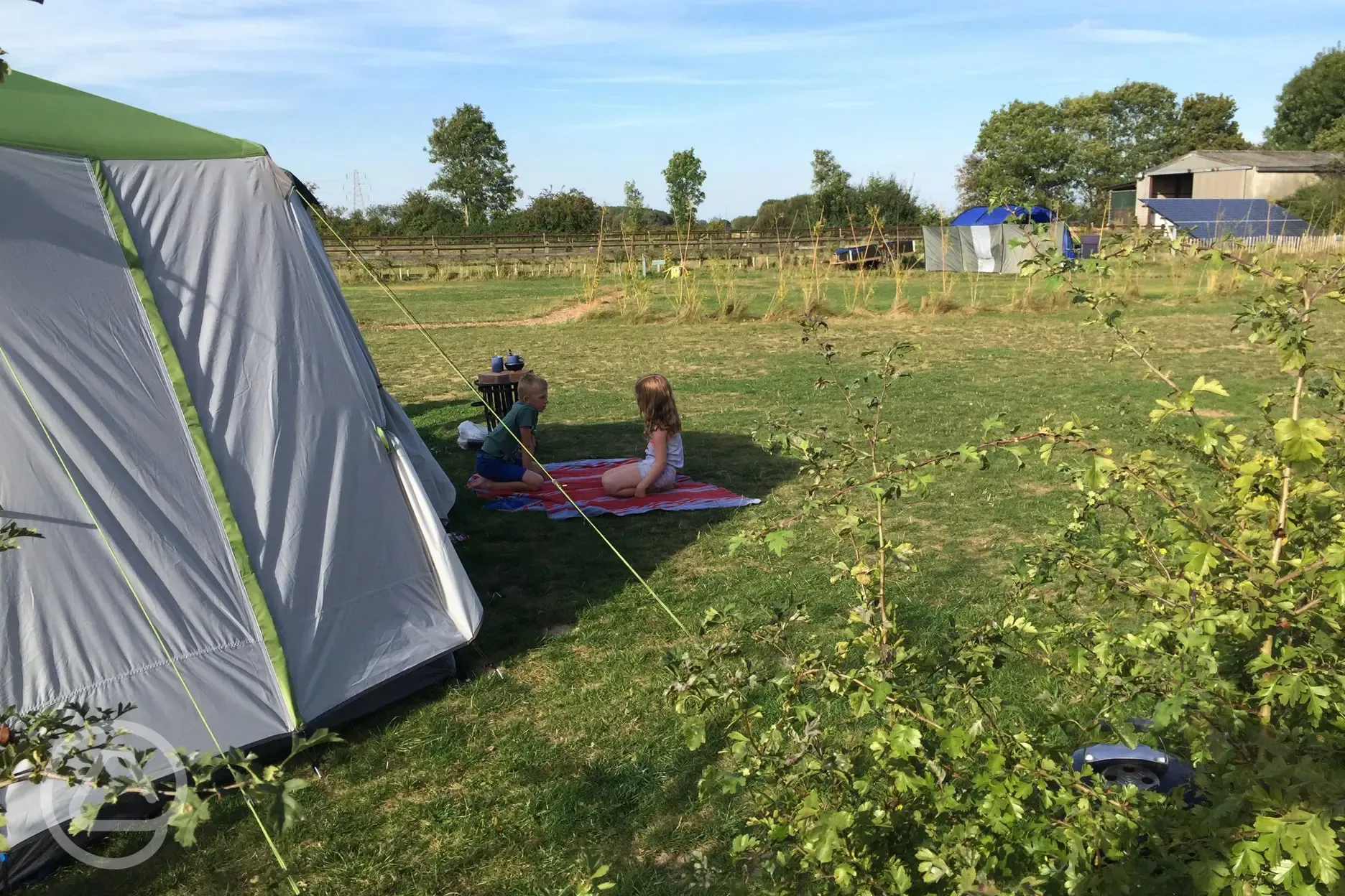 Grass tent pitches 