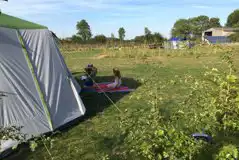 Grass tent pitches 