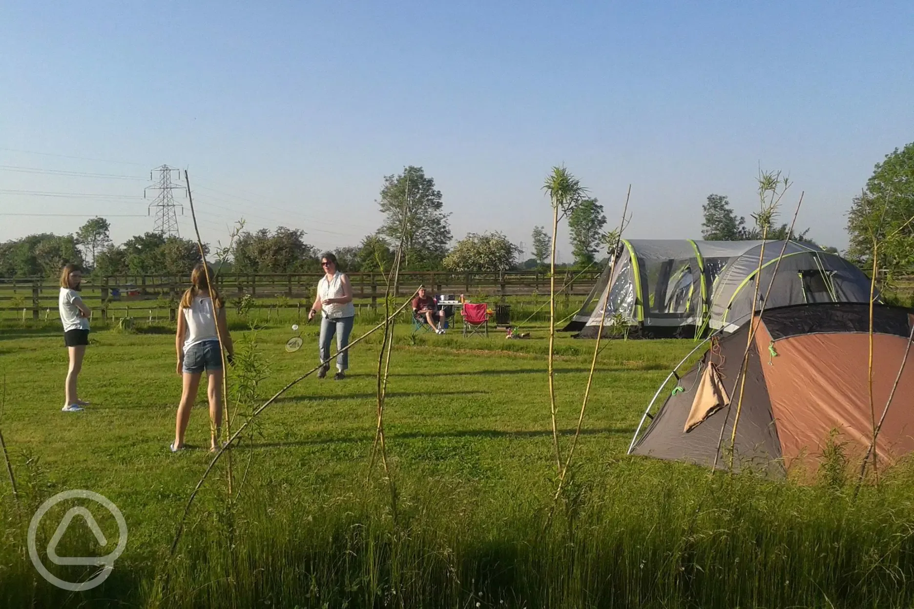 Children playing in the field 