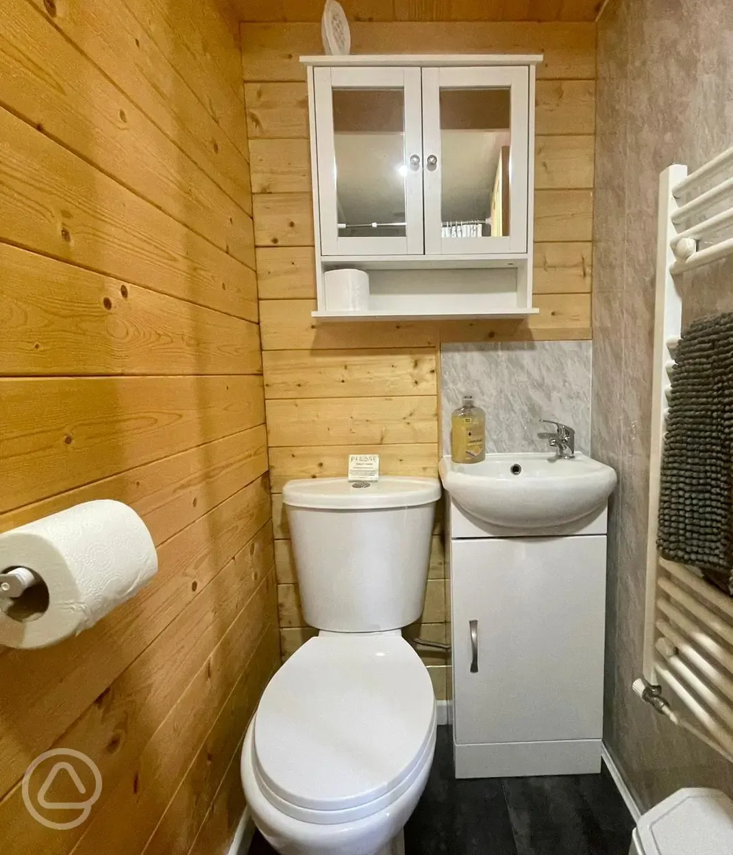 En-suite with flushing toilet