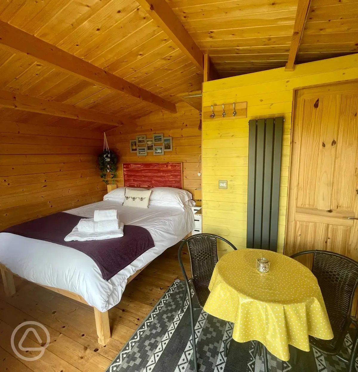 Hazel glamping hut interior