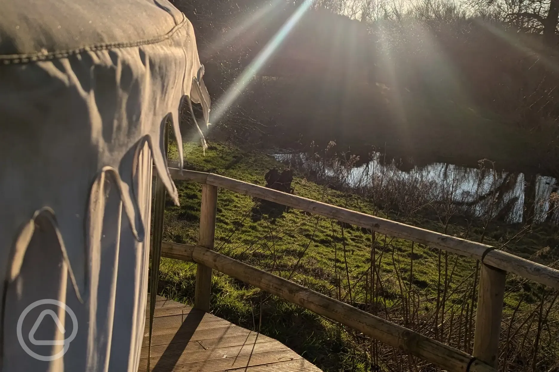 Lakeside yurt retreat views