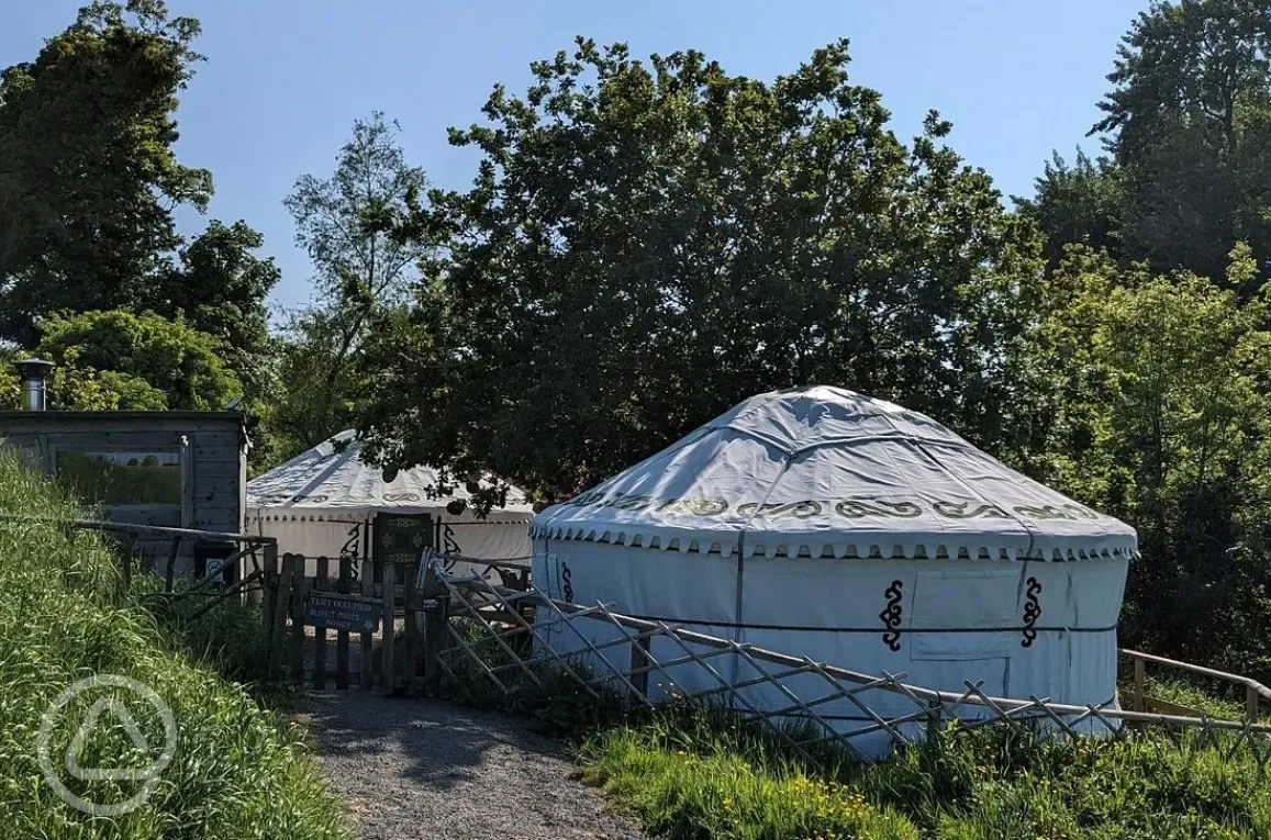 Lakeside yurt retreat - two co-located yurts Willow and Oak