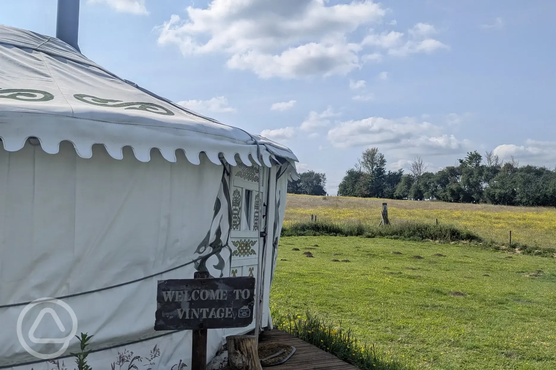 Vintage yurt in the meadow