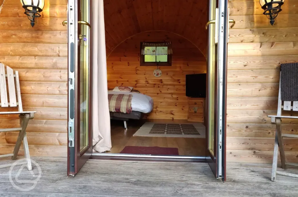 Otter camping pod deck area