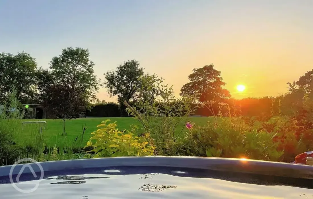 Hot tub views at sunset