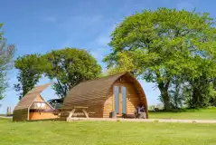 Wigwam pod with hot tub