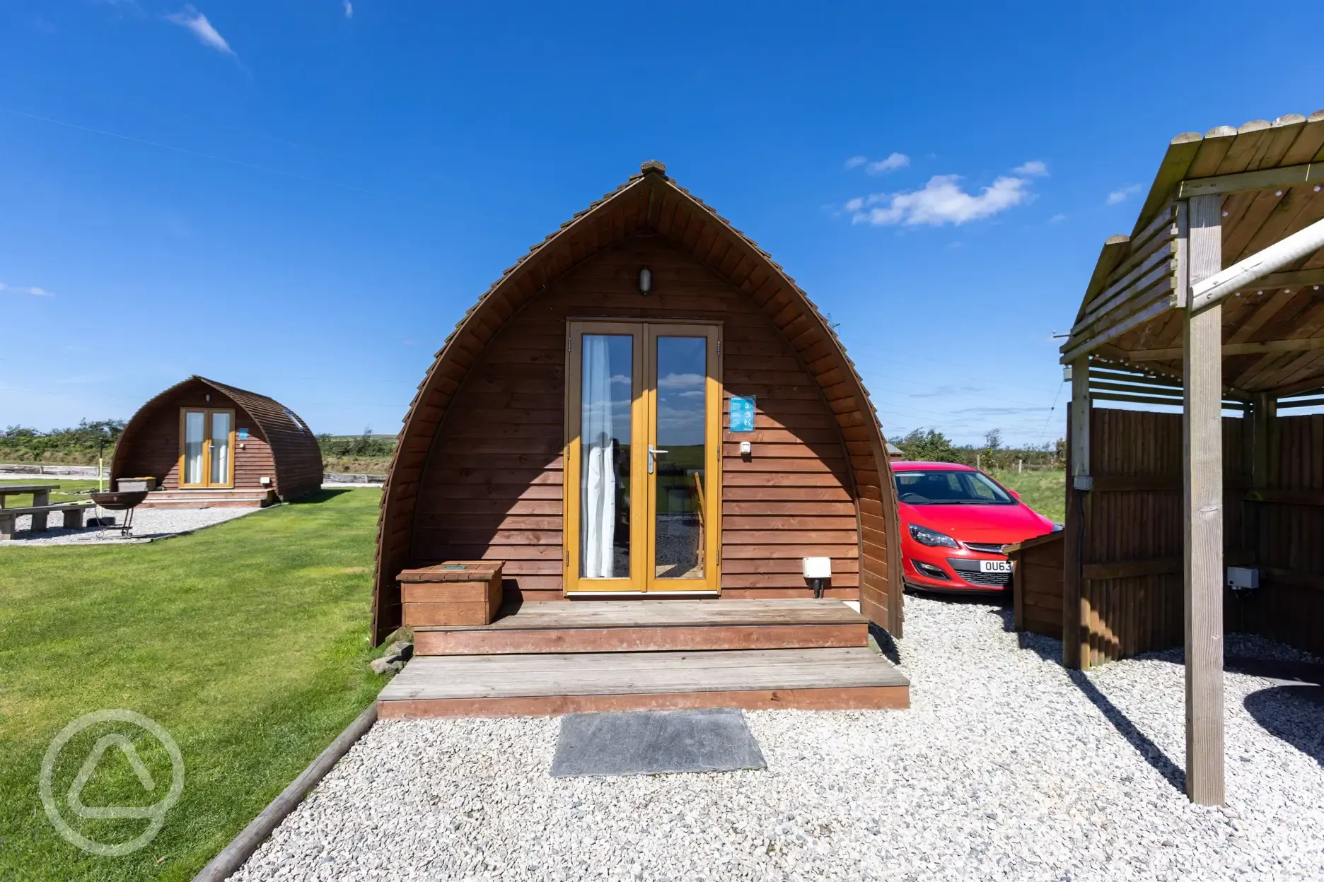 Wigwam pods with optional hot tubs
