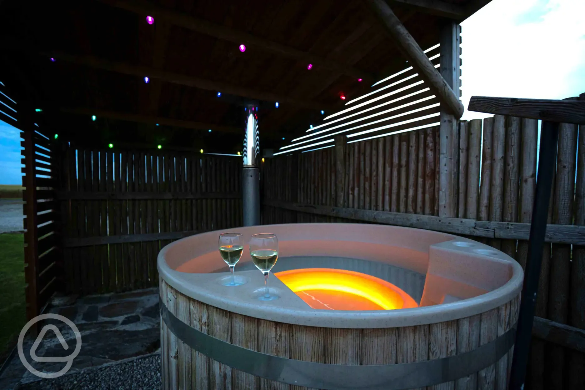 Hot tub at night