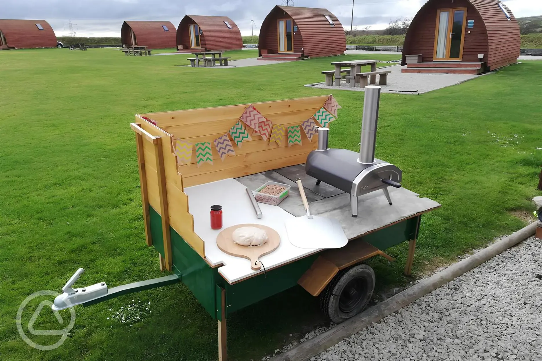 Mobile pizza oven trailer