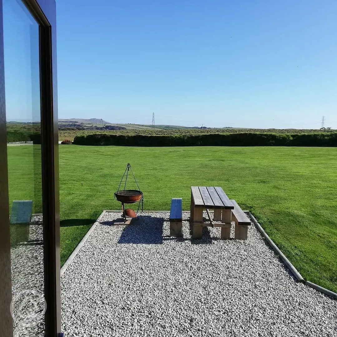 Wigwam pod fire pit and countryside views