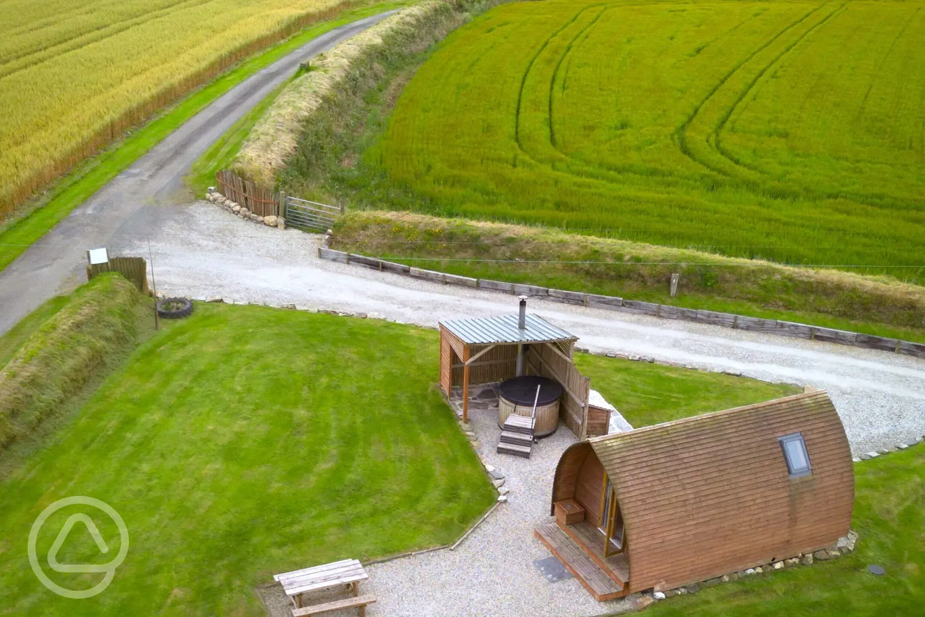 Wigwam pods with optional hot tubs