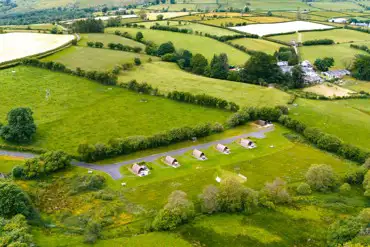 Aerial of the glamping site