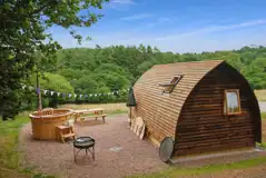 Wigwam pods with hot tubs