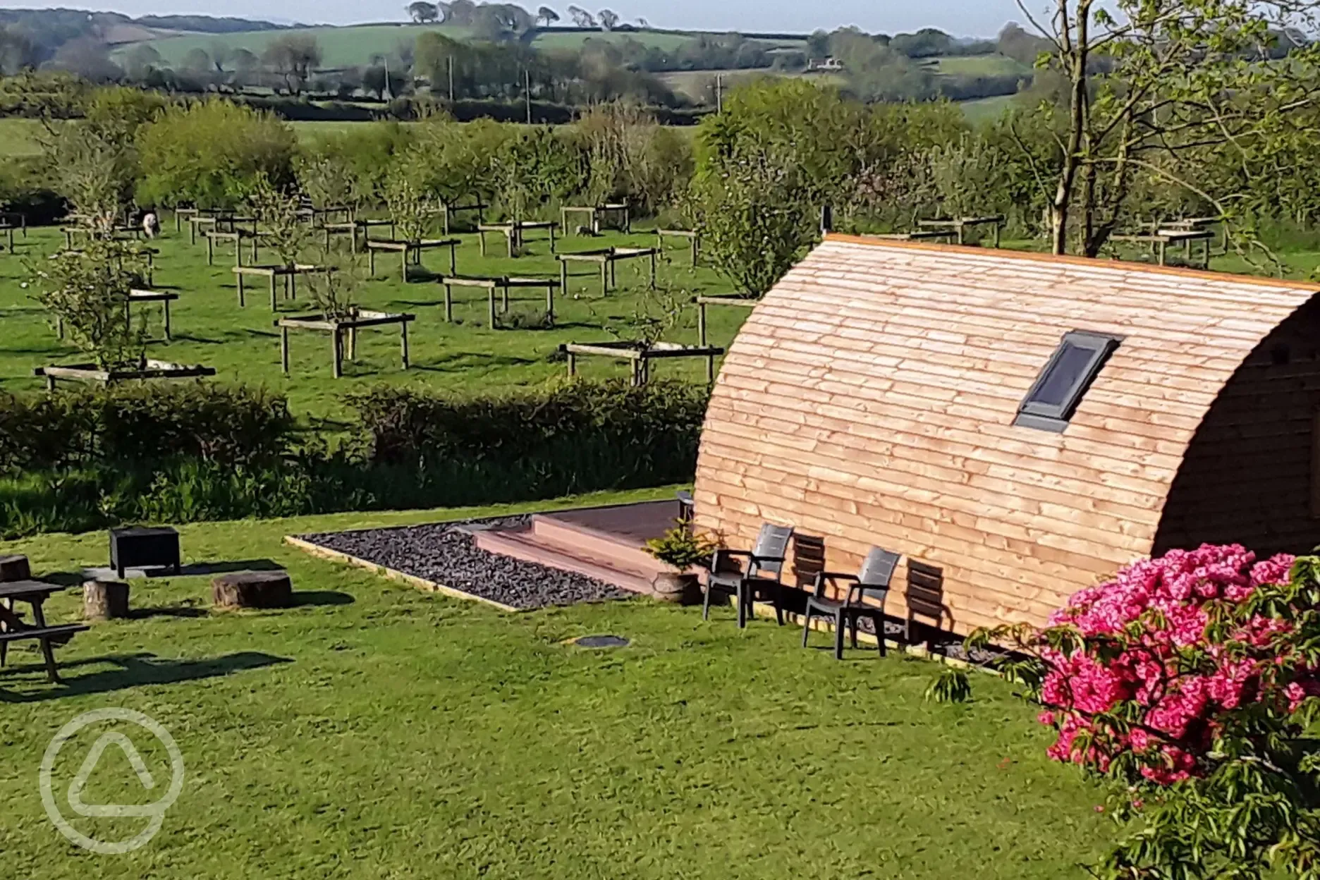 Ensuite pod with countryside views