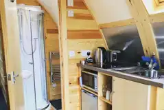 Wigwam pod kitchenette and ensuite