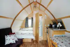 En-suite deluxe Wigwam pod interior