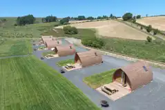 Aerial of the en-suite deluxe Wigwam pods