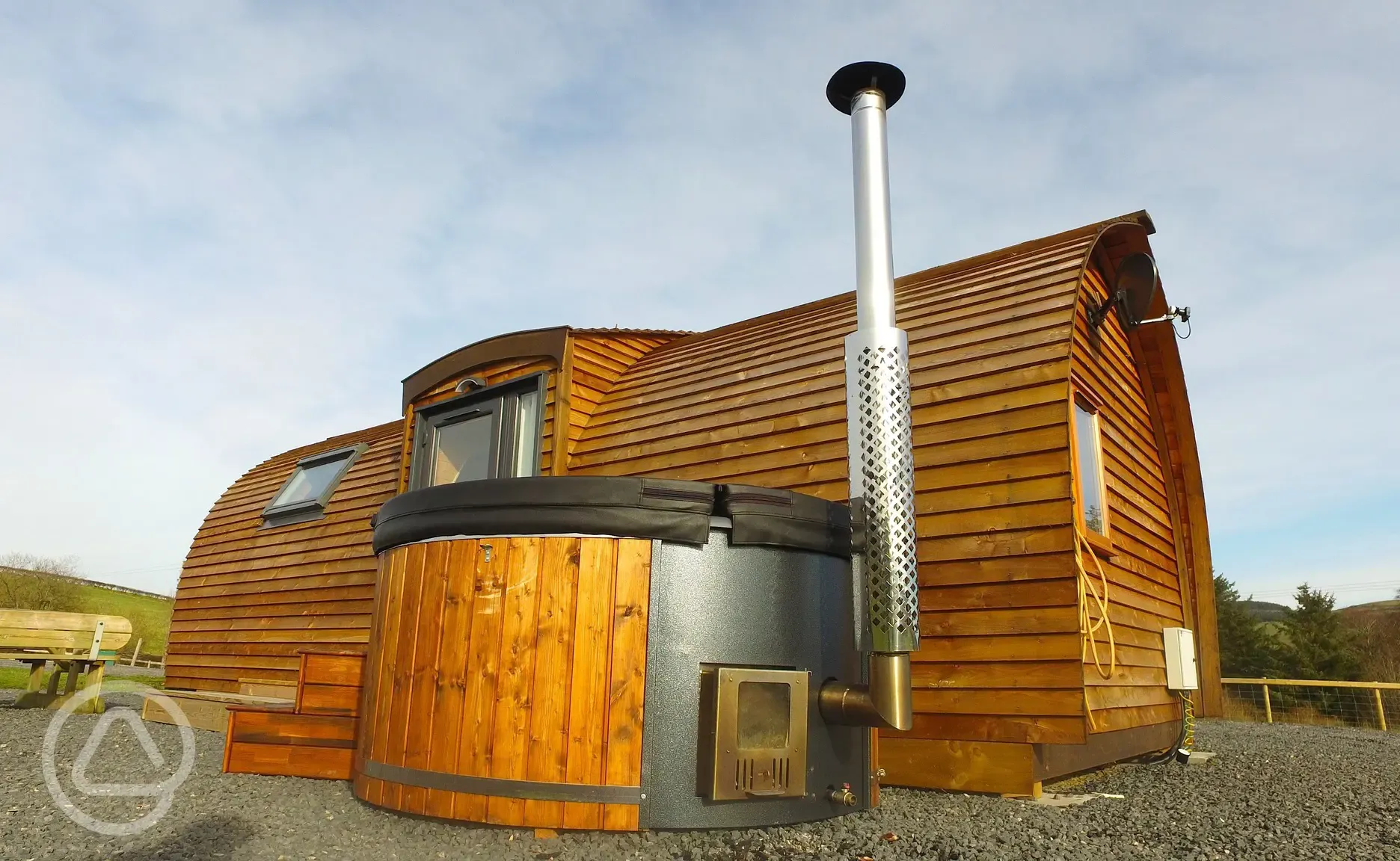 Wigwam accessible lodge with hot tub