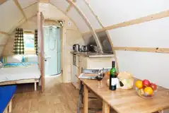 Ensuite deluxe Wigwam pod interior