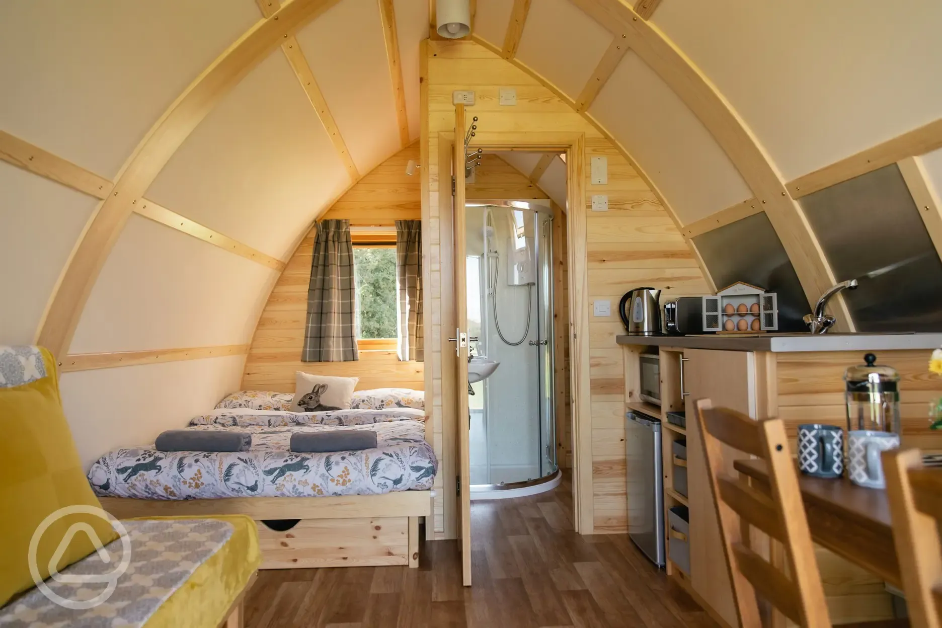 Pod interior and ensuite