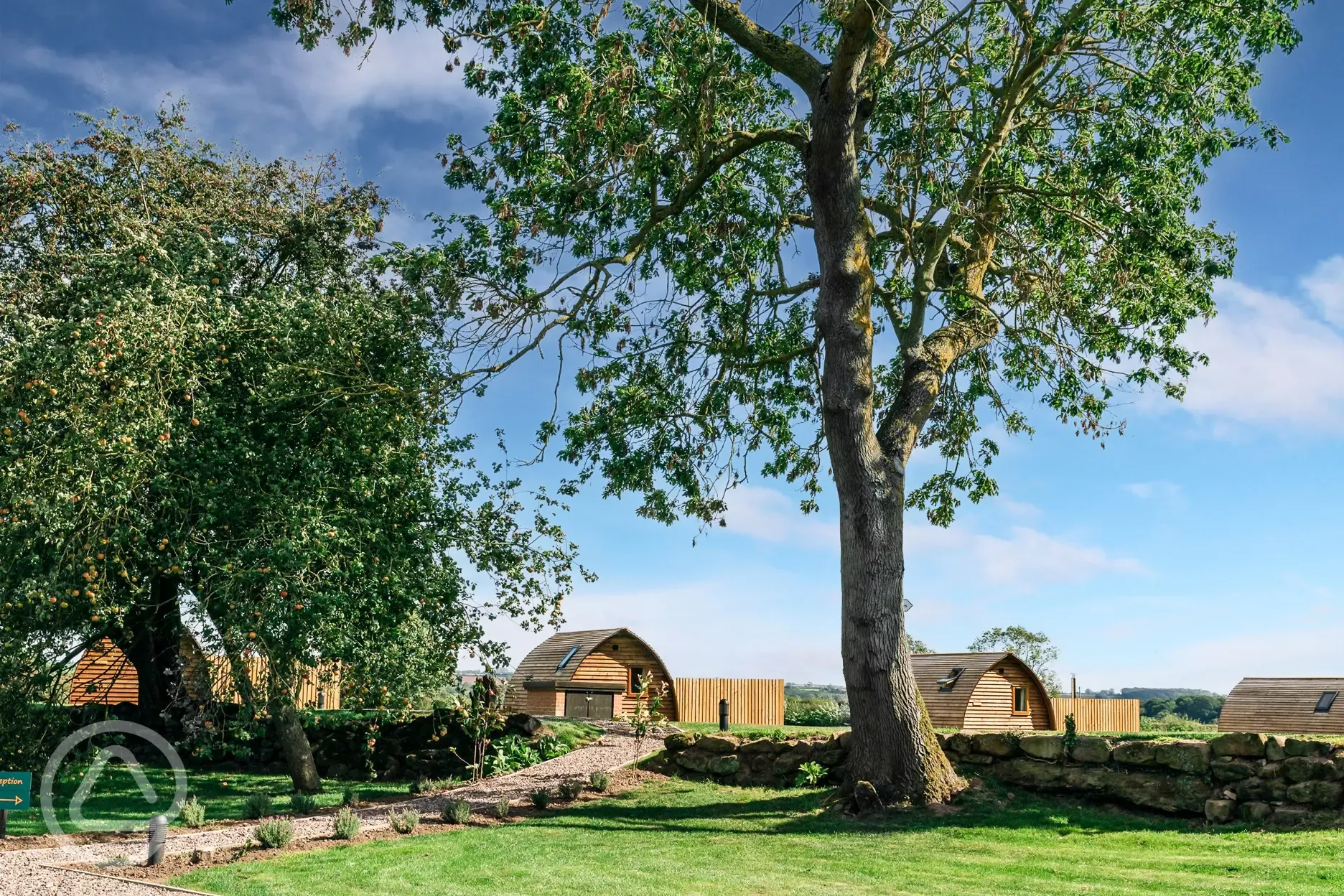 Pods in countryside setting