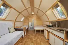 Large deluxe ensuite Wigwam pod interior