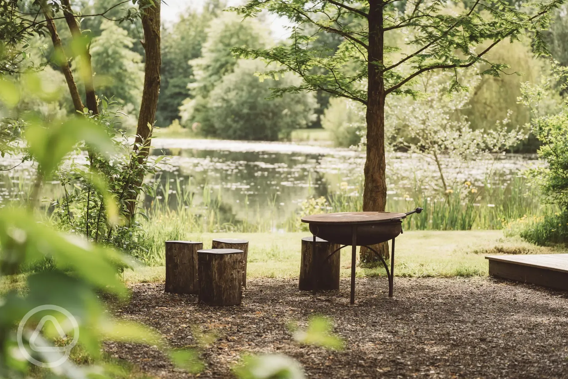 Fire pit/BBQ overlooking the wildlife lake