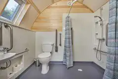 Large deluxe ensuite Wigwam pod accessible wetroom