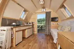 Large deluxe ensuite Wigwam pod interior