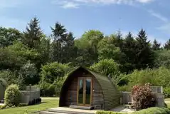 Wigwam pod with private hot tub