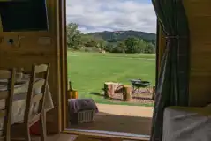 View from inside one of the Wigwam pods