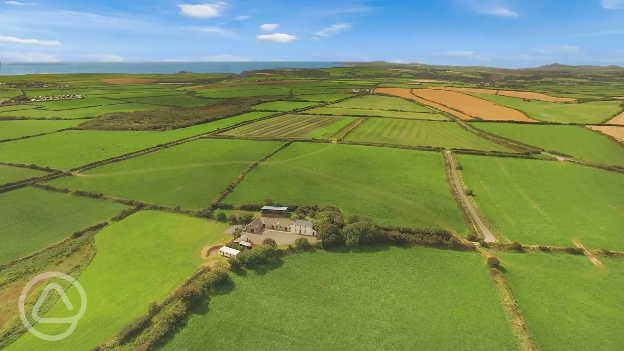 Aerial of the surrounding countryside