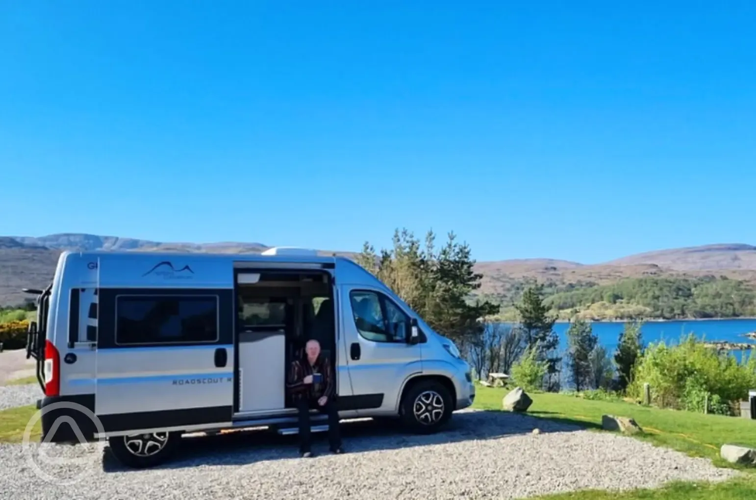 Hardstanding pitches (optional electric) with loch views