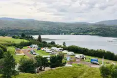Aerial of Shieldaig Camping and Cabins by Loch Shieldaig