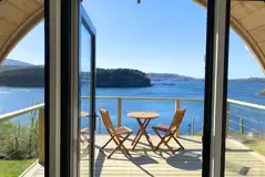 Sildvik and Sunset ensuite glamping pods with loch views