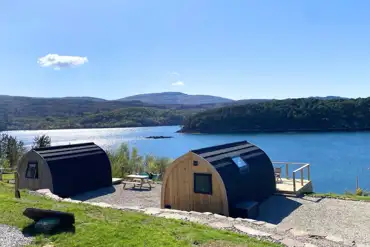 Sildvik and Sunset ensuite glamping pods with waterside views