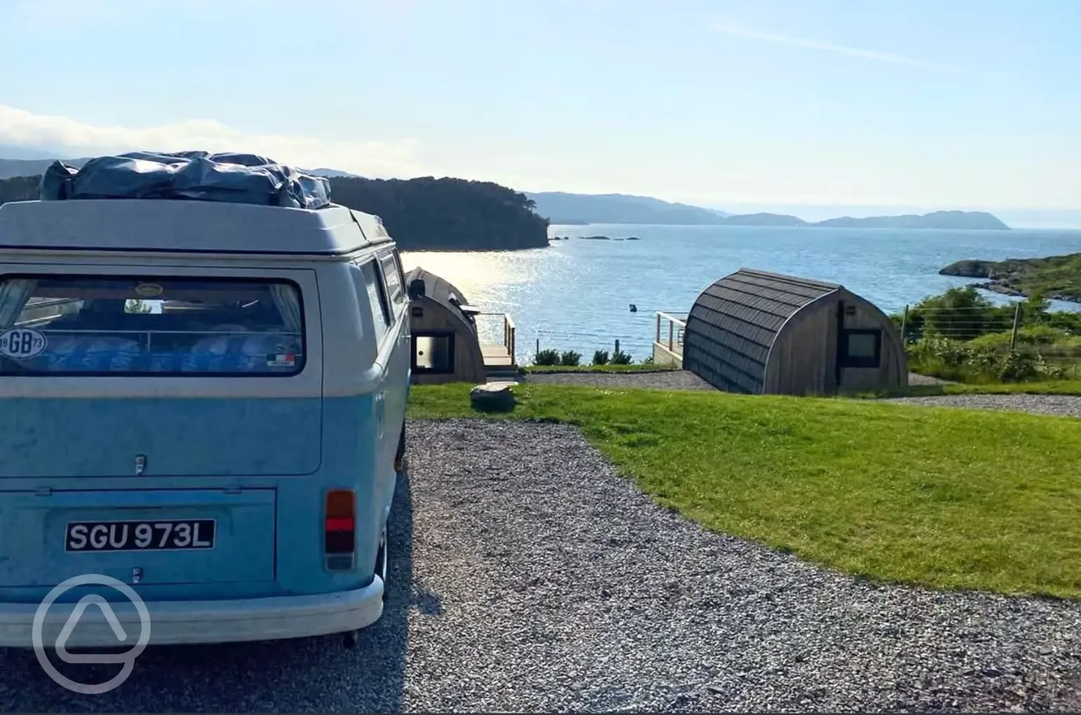 Hardstanding pitches (optional electric) with loch views