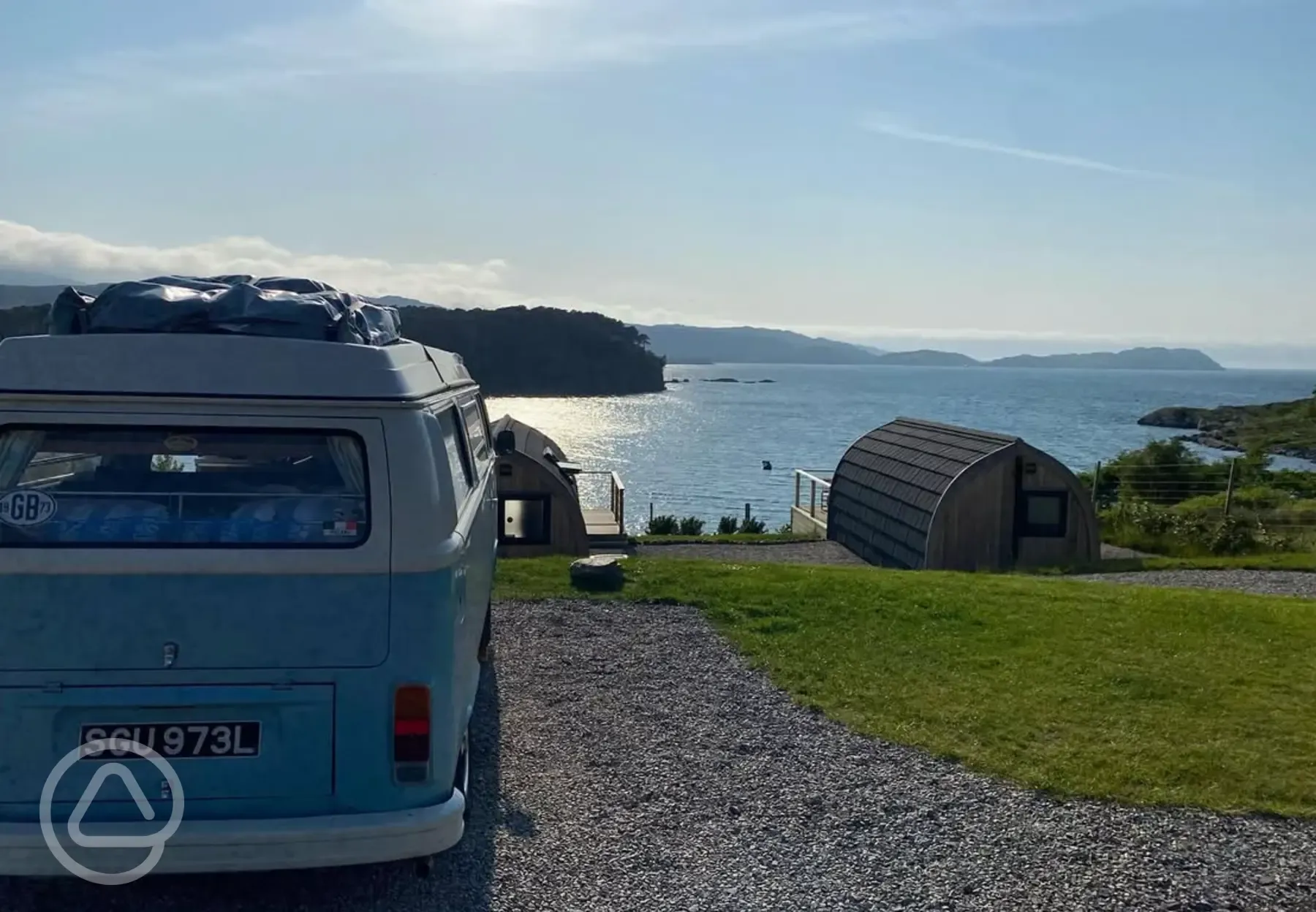 Hardstanding pitches (optional electric) with loch views Hardstanding pitches (optional electric) with loch views