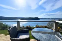 Sildvik and Sunset ensuite glamping pods with private decking and loch views