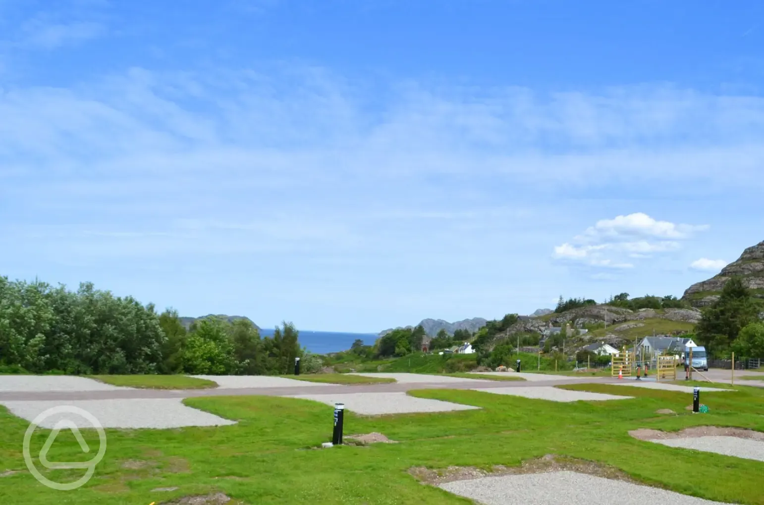 Hardstanding pitches (optional electric) with loch views Hardstanding pitches (optional electric) with loch views